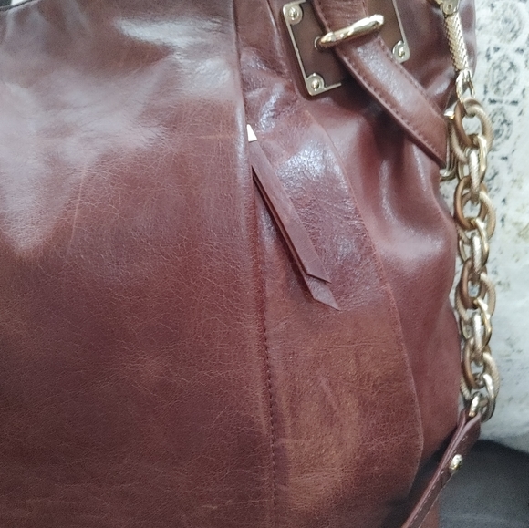 ✨Elliott Lucca Chestnut Genuine Leather Large Shoulder Bag✨ - Picture 8 of 16